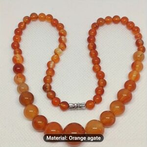 Orange Agate Beaded Necklace